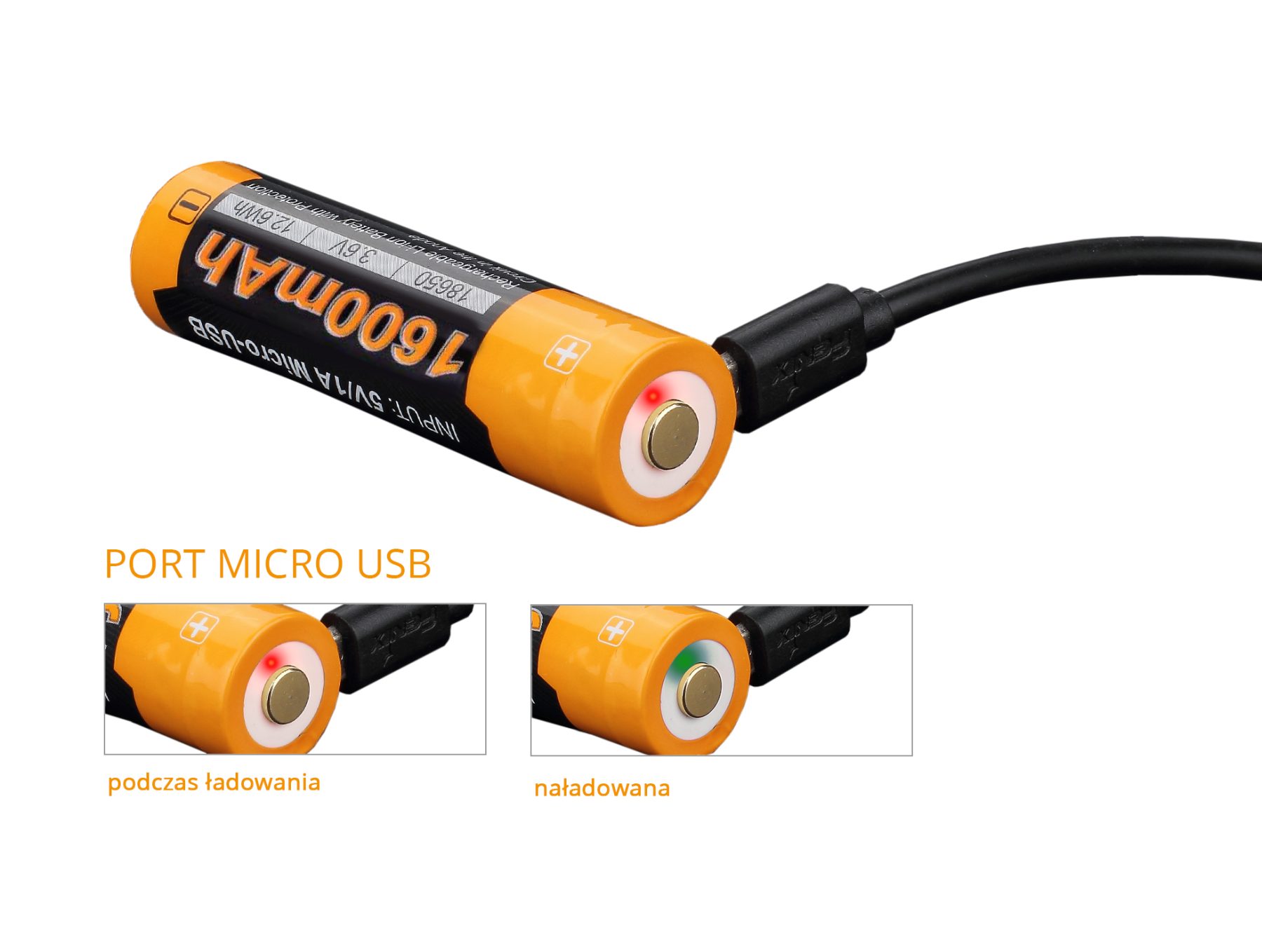 Akumulator Fenix USB ARB-L14U (14500 1600 mAh 1,5 V) - obrazek 4