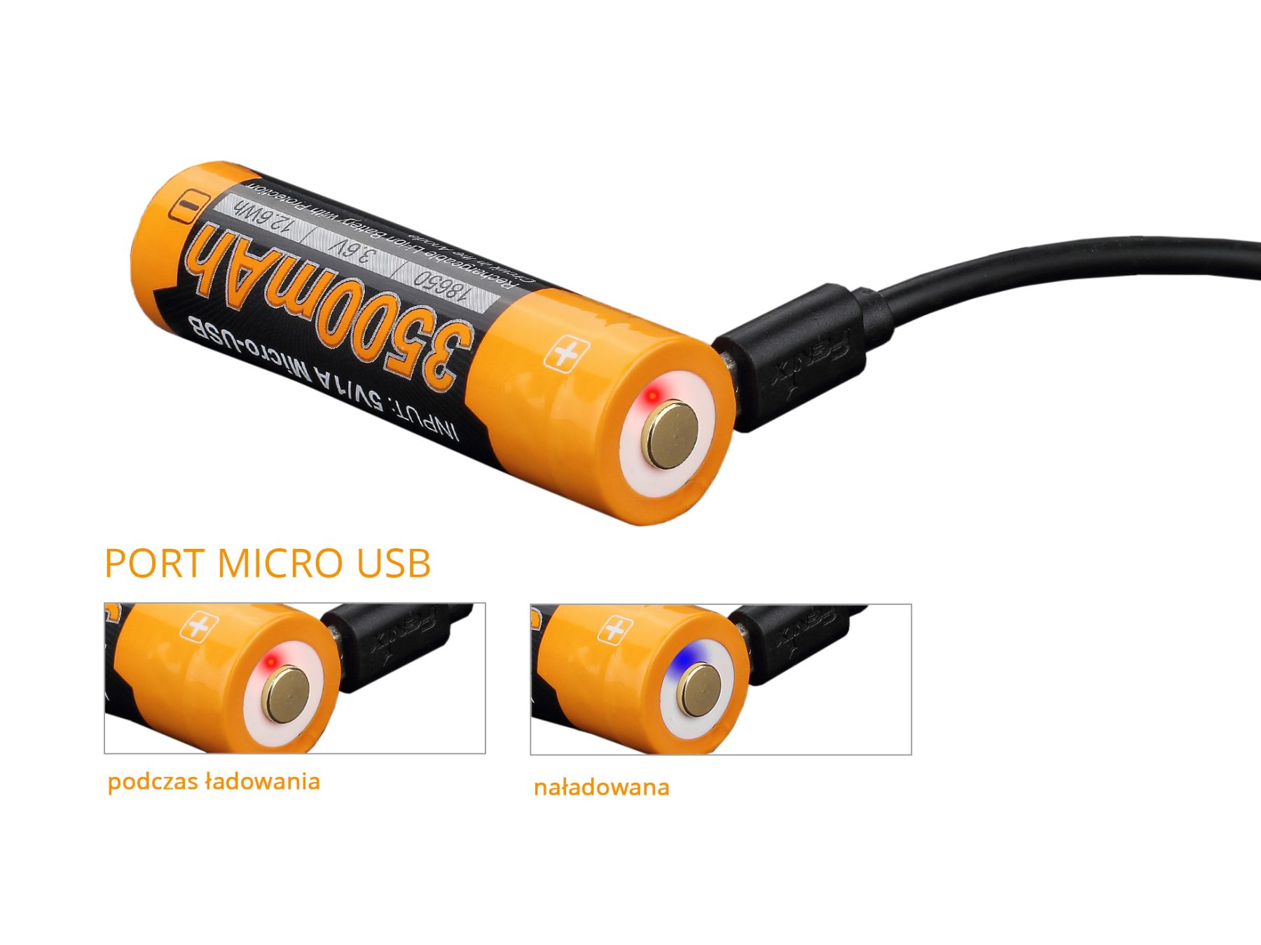 Akumulator Fenix USB ARB-L18U (18650 3500 mAh 3,6 V) - obrazek 6