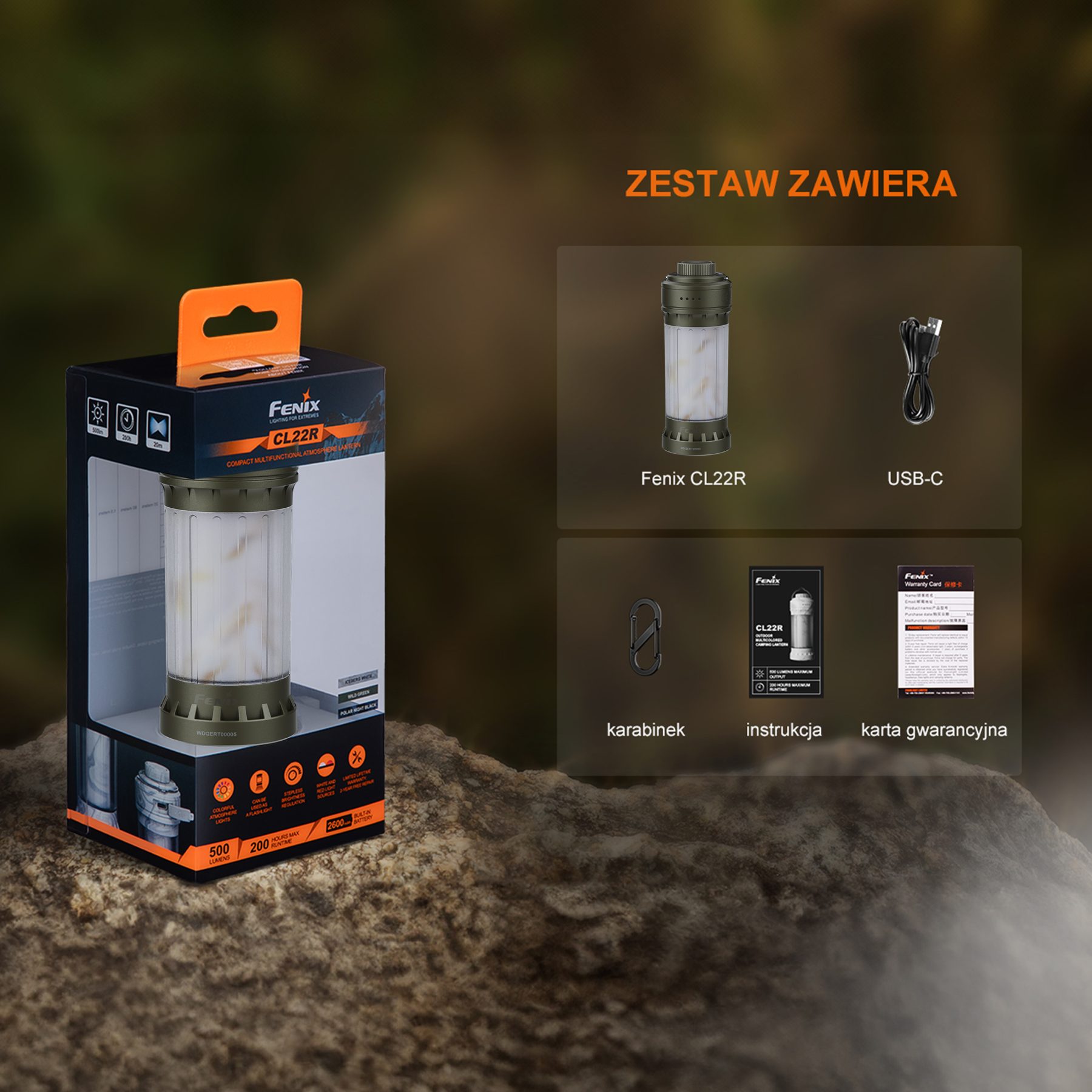 Latarka kempingowa Fenix CL22R zielona - obrazek 6