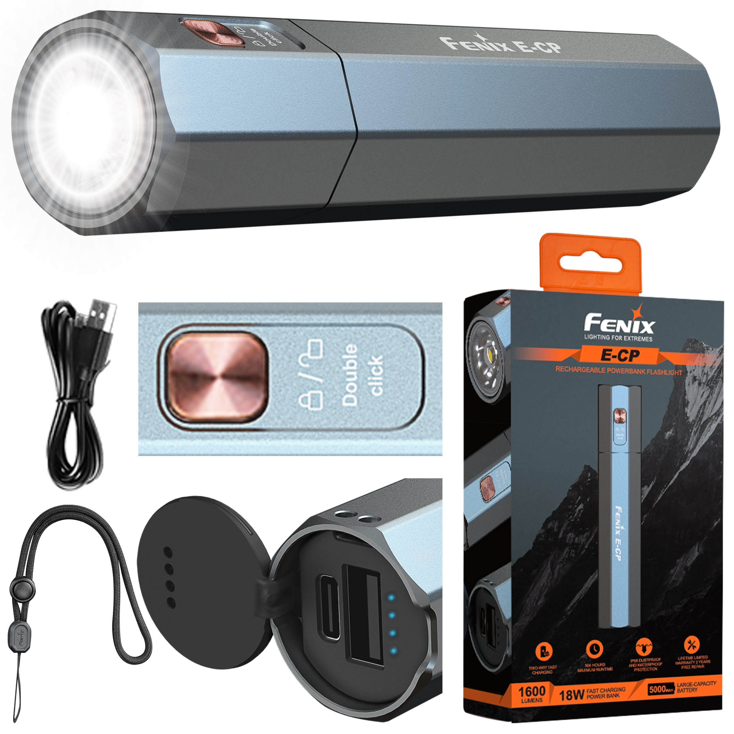 Latarka LED Fenix E-CP niebieska - obrazek 10