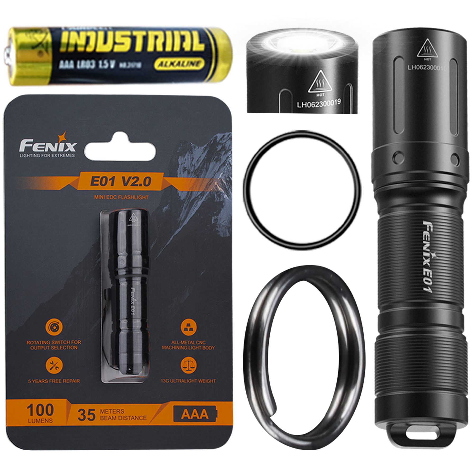 Latarka LED Fenix E01 V2.0 czarna - obrazek 12
