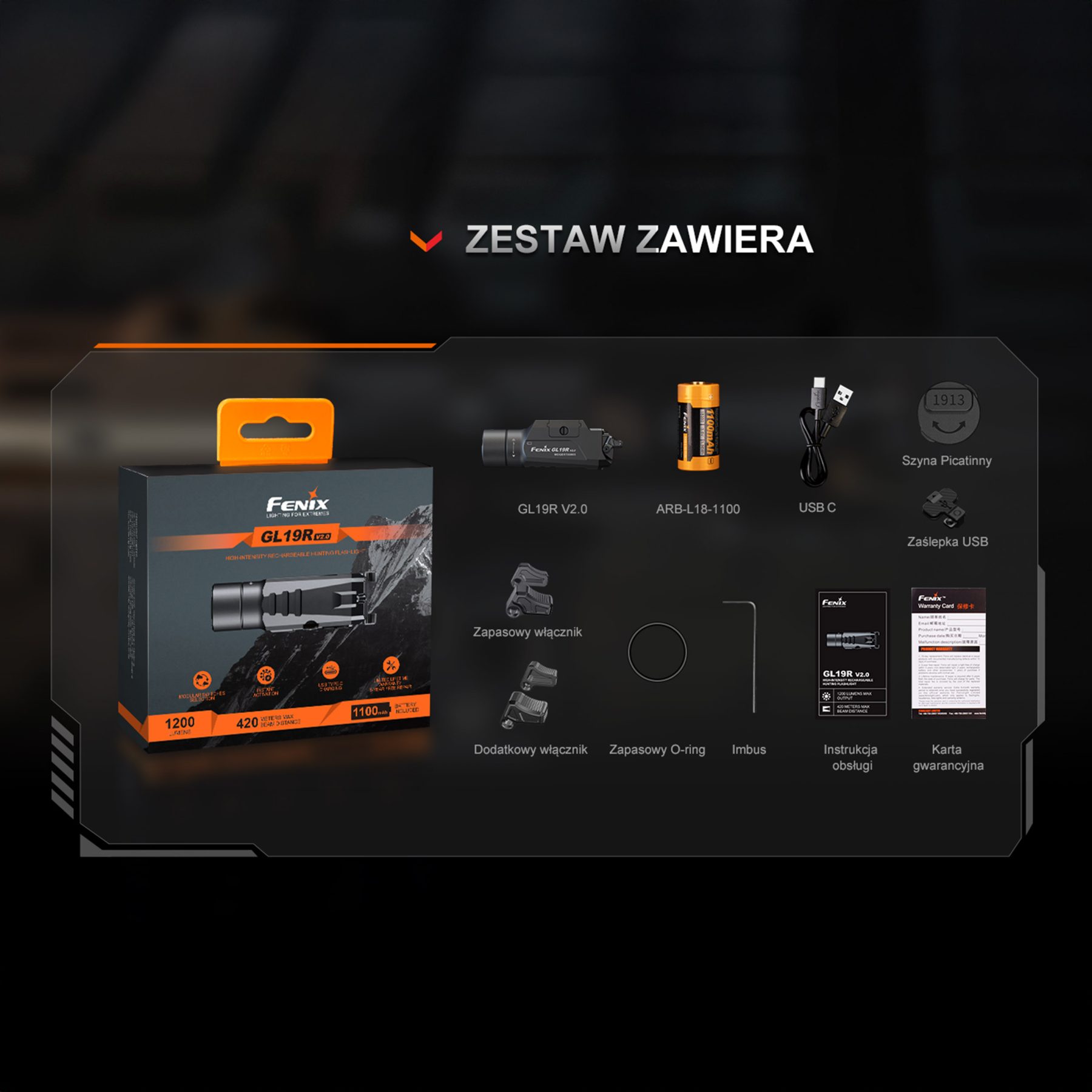 Latarka na broń Fenix GL19R V2.0 - obrazek 13