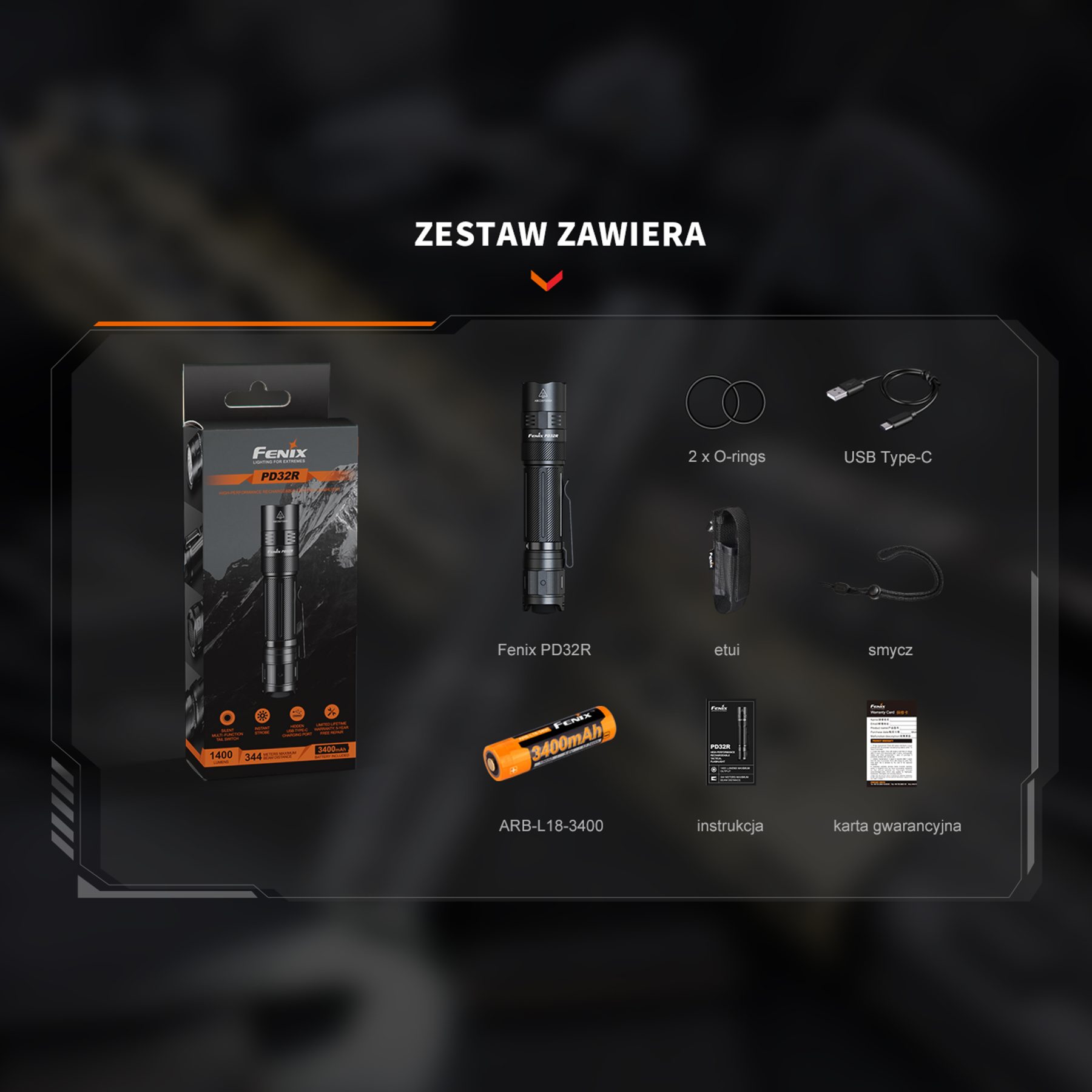 Latarka taktyczna LED Fenix PD32R - obrazek 9