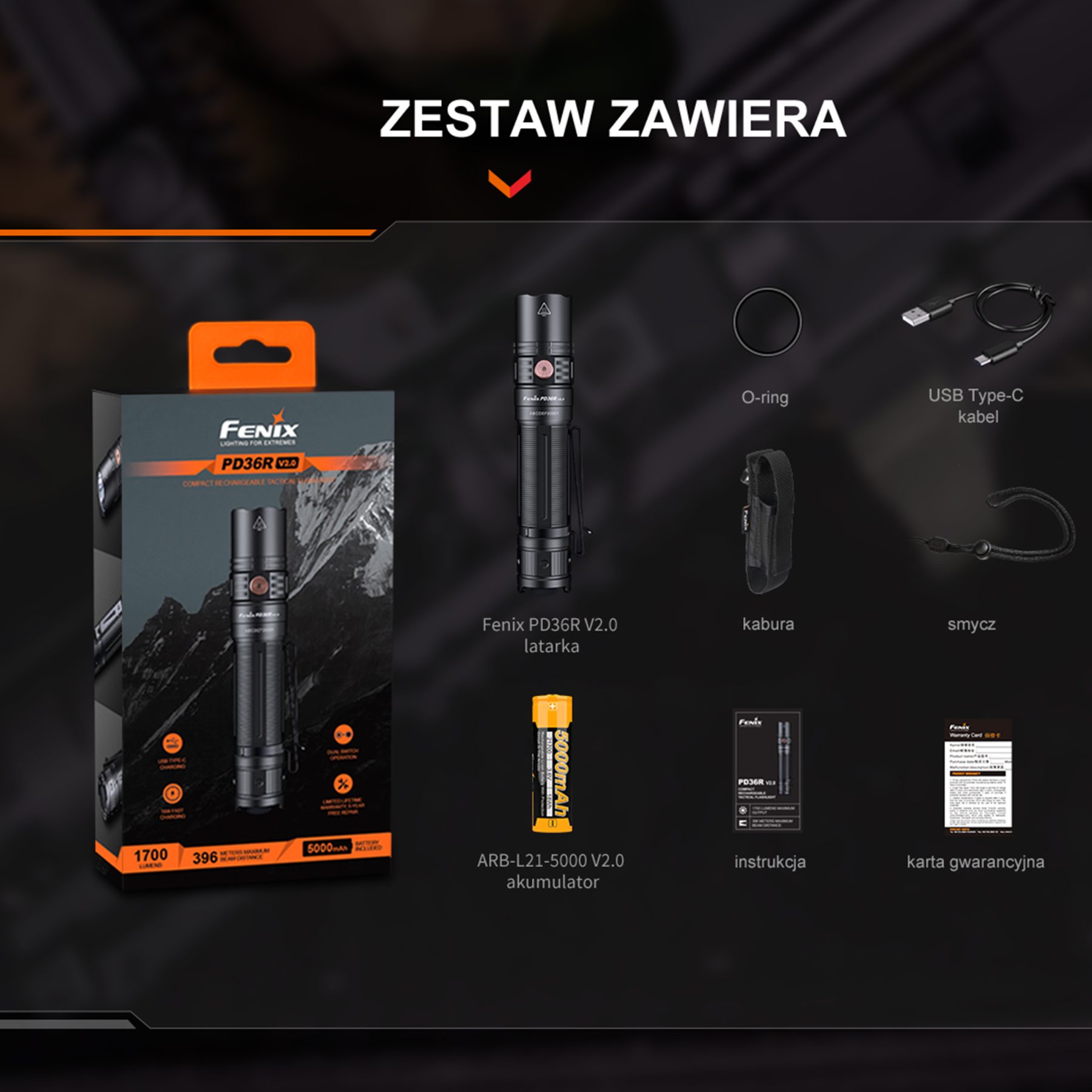 Latarka taktyczna LED Fenix PD36R V2.0 - obrazek 8