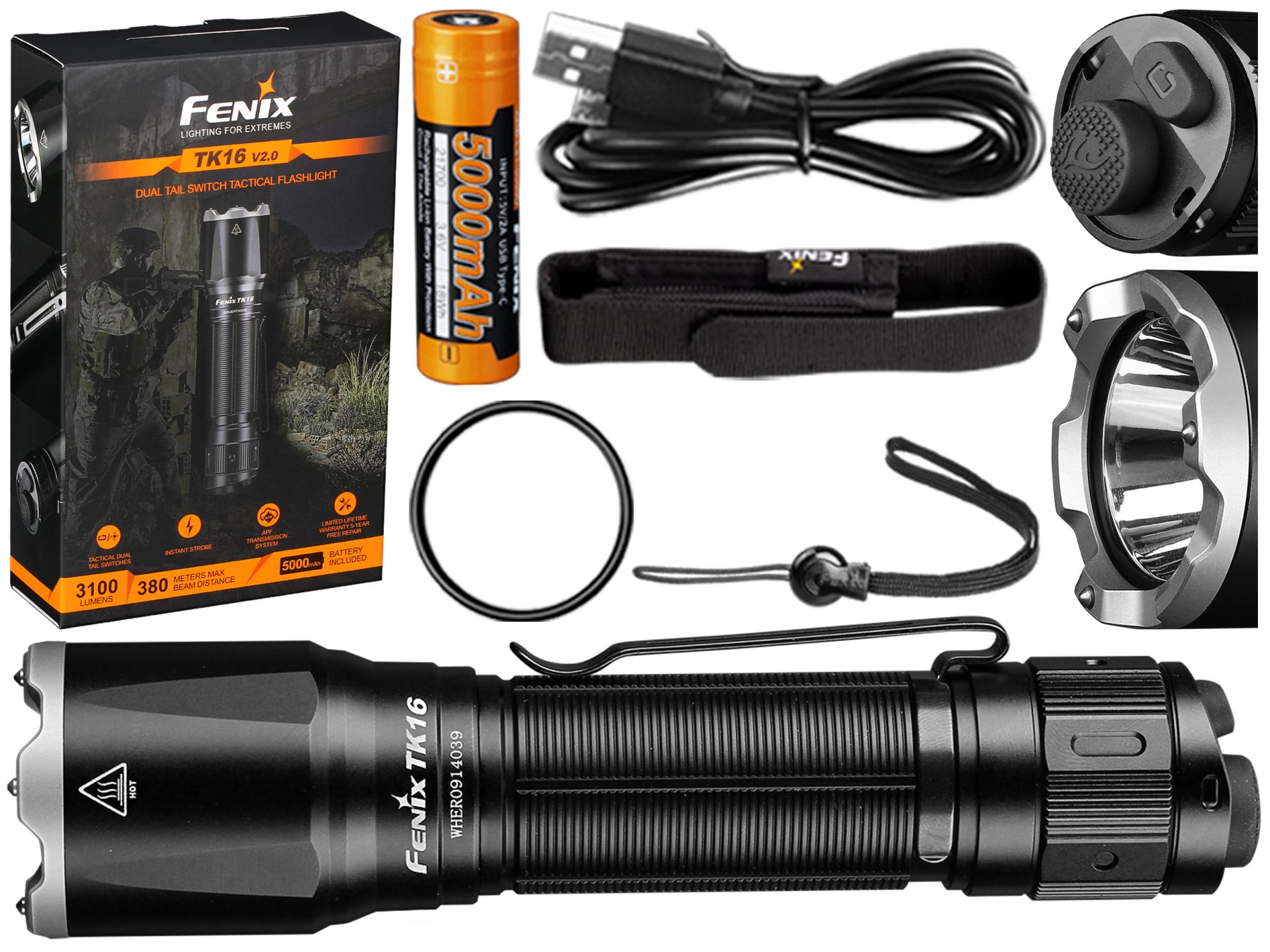 Latarka taktyczna LED Fenix TK16 V2.0 czarna - obrazek 20